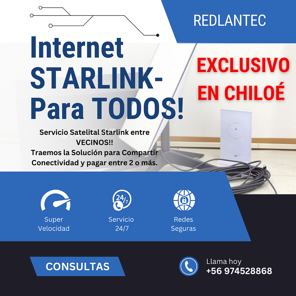 kit starlink, chiloe, castro, ancud, queilen, quellon, lemuy, achao, caguach, huaitecas